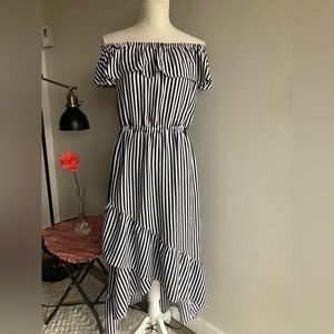 Tommy Bahama Black and White Asymmetrical Dress